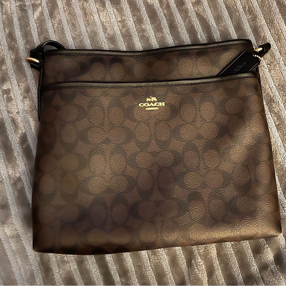 Black/Brown coach crossbody purse